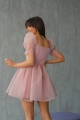 sukienka mini babydol pudrowy roz